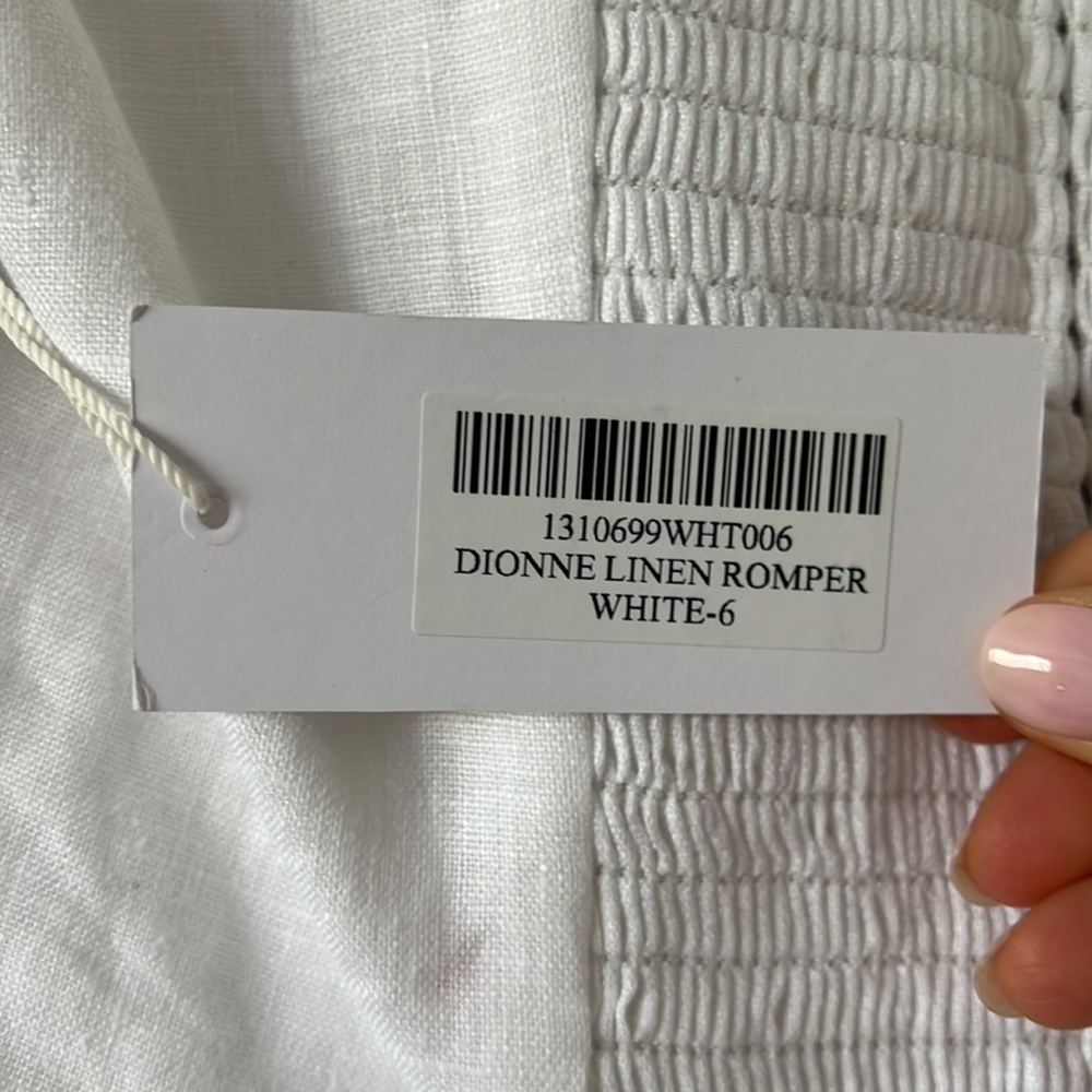 Reformation || Dionne White Linen Romper NWT - Picture 7 of 7